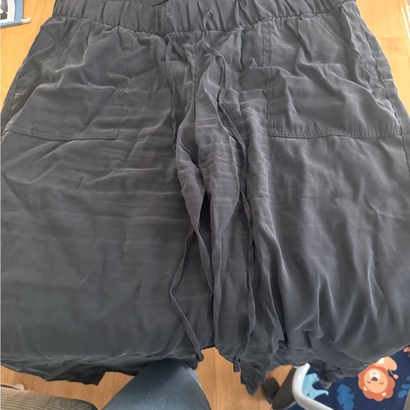 Pants - Charcoal Drawstring Gauzy Maternity Pants